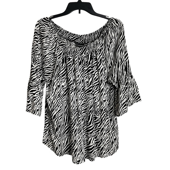 Rafaella Black and White Zebra Print Blouse M-XL - Picture 1 of 8